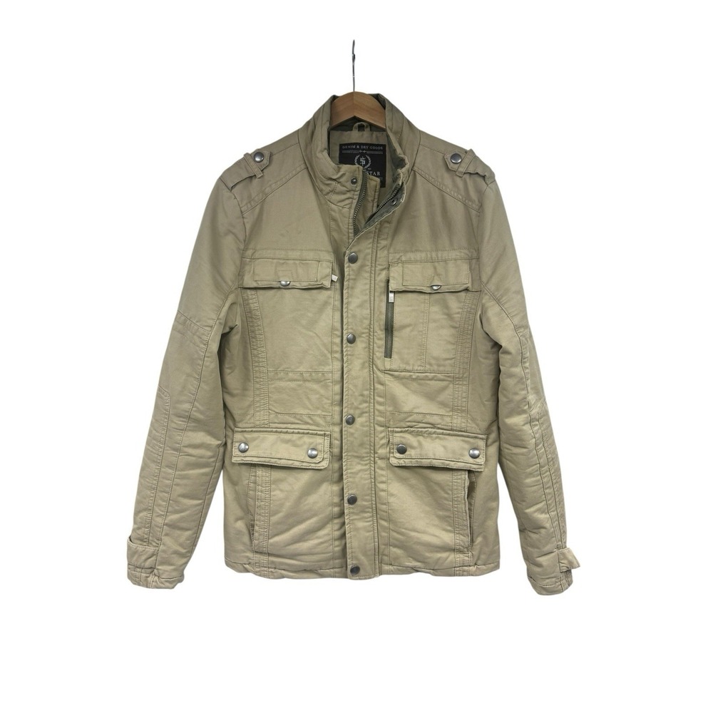 Indigo Star Denim Dry Goods Heavy Beige Military‎ Inspired Field Jacket Mens M